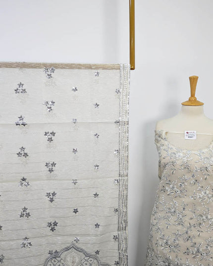 Embroidered Khaadi Net 3pc Semi Stitched