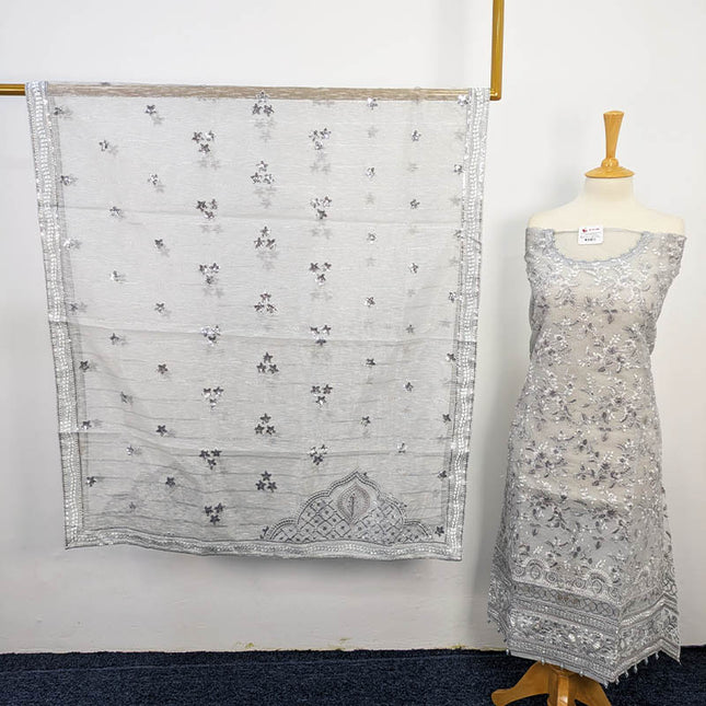 Embroidered Khaadi Net 3PC Outfit for Women | Apka Libas