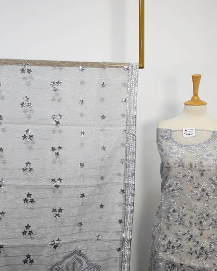 Embroidered Khaadi Net 3pc Semi Stitched