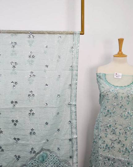 Embroidered Khaadi Net 3pc Semi Stitched