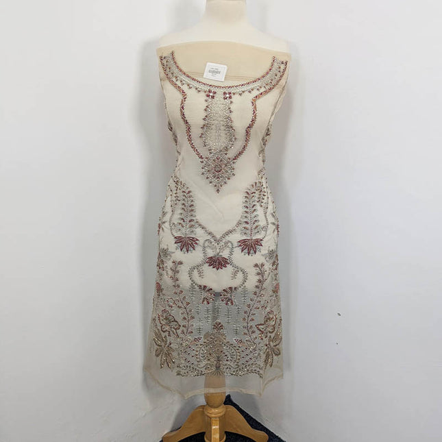 Hand Embellishment Organza With Clutch 3pc