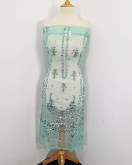 Hand Embellishment Organza With Clutch 3pc