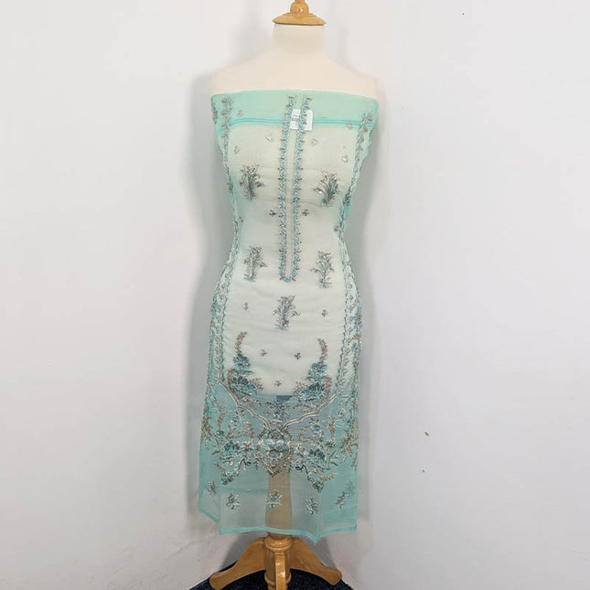 Hand Embellishment Organza With Clutch 3pc