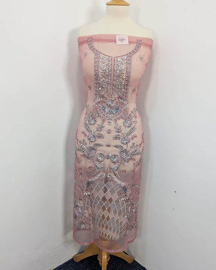 Hand Embellishment Organza With Clutch 3pc