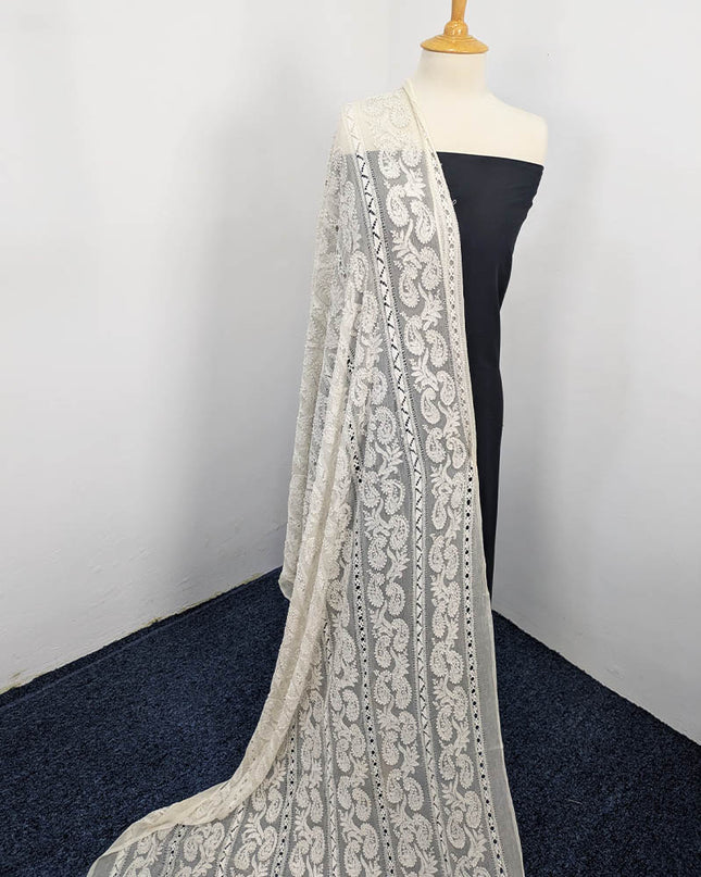 Handmade China Crinkle Dupatta – Shadow Work | Apka Libas