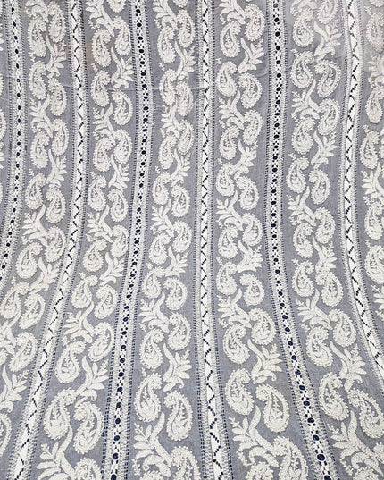 Handmade Pure China Crinkle Tarkashi + Shadow Work Dupatta