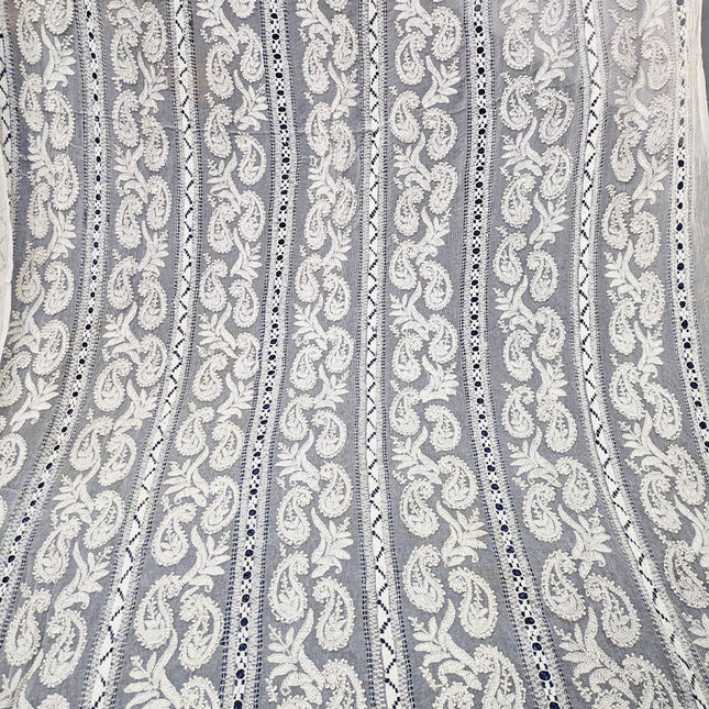 Handmade Pure China Crinkle Tarkashi + Shadow Work Dupatta