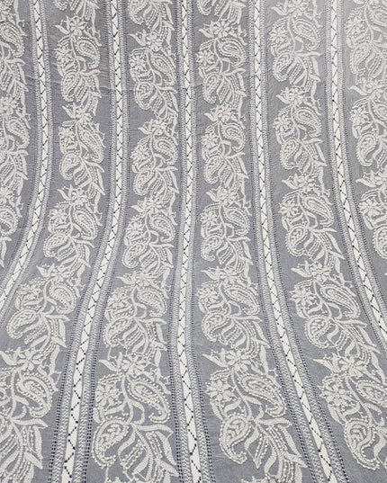 Handmade Pure China Crinkle Tarkashi + Shadow Work Dupatta