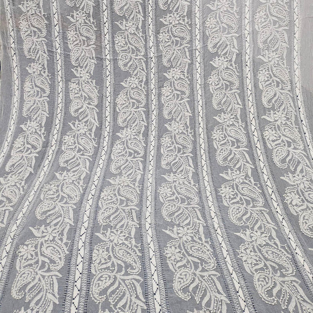 Handmade Pure China Crinkle Tarkashi + Shadow Work Dupatta