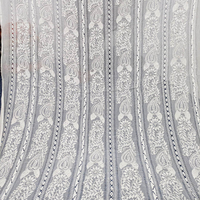 Handmade Pure China Crinkle Tarkashi + Shadow Work Dupatta