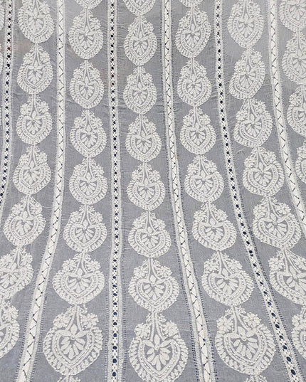 Handmade Pure China Crinkle Tarkashi + Shadow Work Dupatta