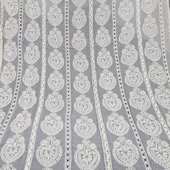 Handmade Pure China Crinkle Tarkashi + Shadow Work Dupatta