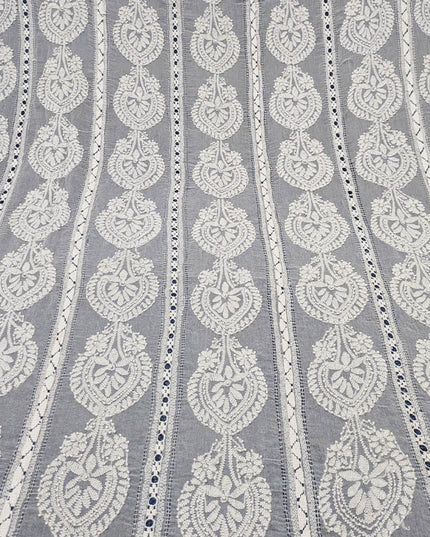Handmade Pure China Crinkle Tarkashi + Shadow Work Dupatta