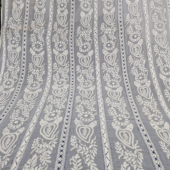 Handmade Pure China Crinkle Tarkashi + Shadow Work Dupatta