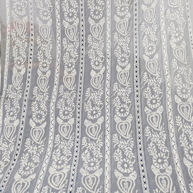 Handmade Pure China Crinkle Tarkashi + Shadow Work Dupatta