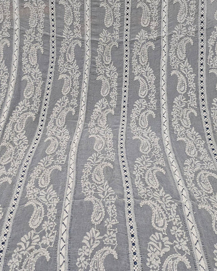 Handmade Pure China Crinkle Tarkashi + Shadow Work Dupatta