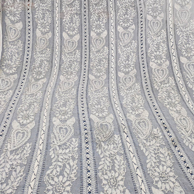 Handmade Pure China Crinkle Tarkashi + Shadow Work Dupatta