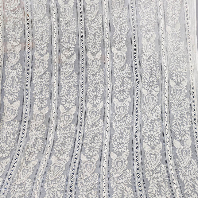 Handmade Pure China Crinkle Tarkashi + Shadow Work Dupatta