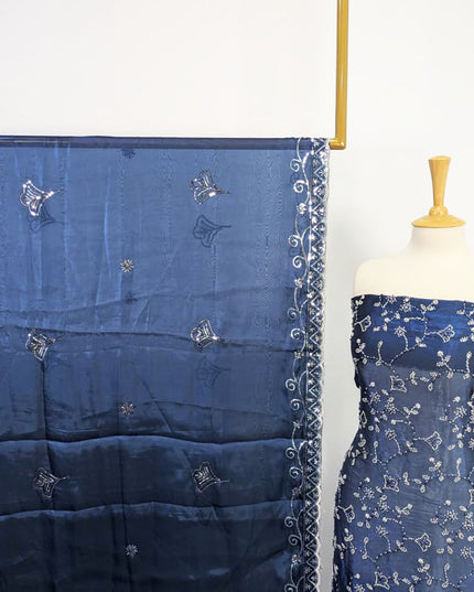Fancy Silk Cut Dana Full Jaal Work 2PC Unstitched