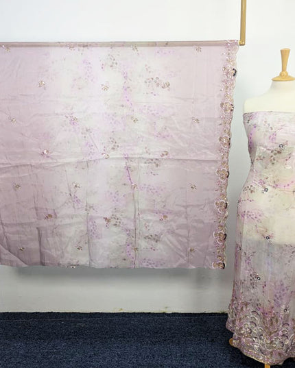 Fancy Multi Color Silk CutDana Work 2PC Unstitched