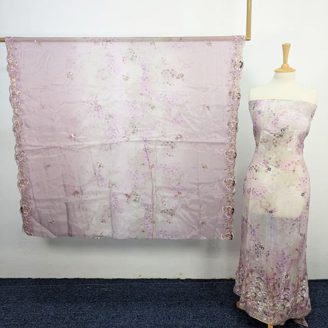 Fancy Multi Color Silk CutDana Work 2PC Unstitched