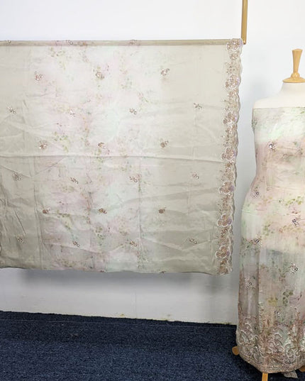Fancy Multi Color Silk CutDana Work 2PC Unstitched