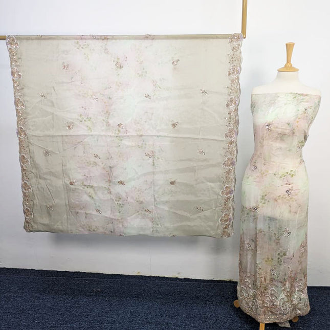 Fancy Multi Color Silk CutDana Work 2PC Unstitched