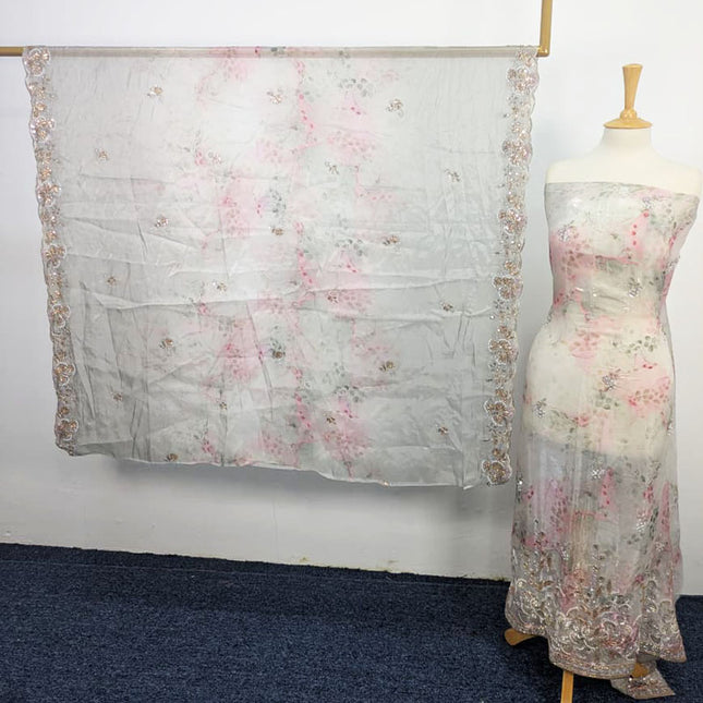 Fancy Multi Color Silk CutDana Work 2PC Unstitched