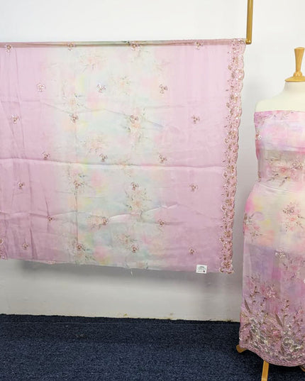Fancy Multi Color Silk CutDana Work 2PC Unstitched