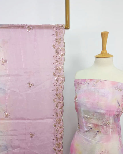 Fancy Multi Color Silk CutDana Work 2PC Unstitched