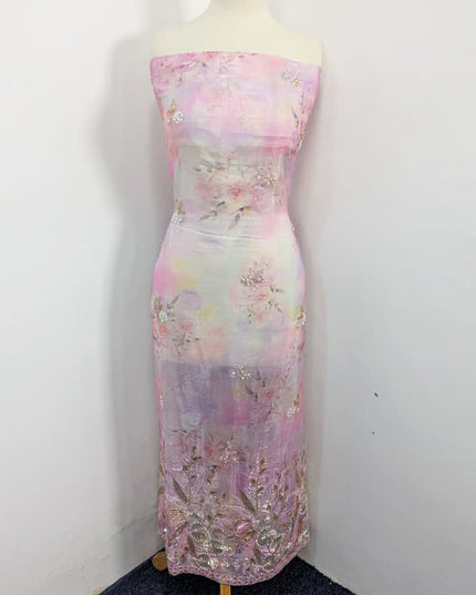 Fancy Multi Color Silk CutDana Work 2PC Unstitched