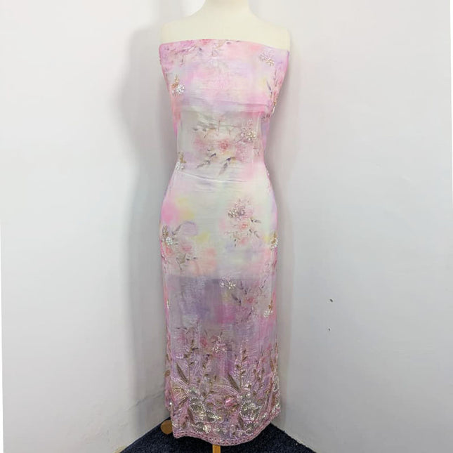 Fancy Multi Color Silk CutDana Work 2PC Unstitched
