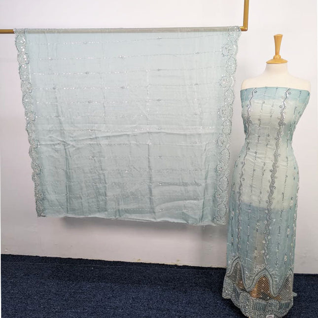 Silk Cut Dana With Zari Work 2PC Unstitched