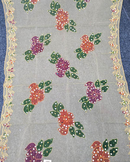 Printed Organza With Mirror Work Dupatta
