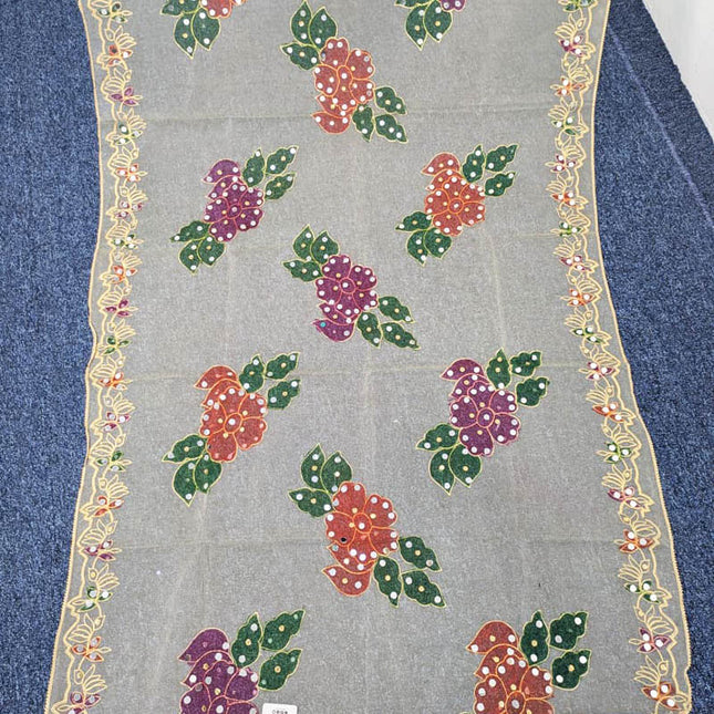 Printed Organza With Mirror Work Dupatta