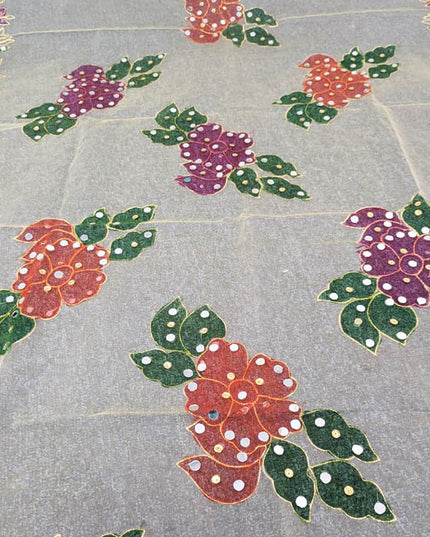 Printed Organza With Mirror Work Dupatta