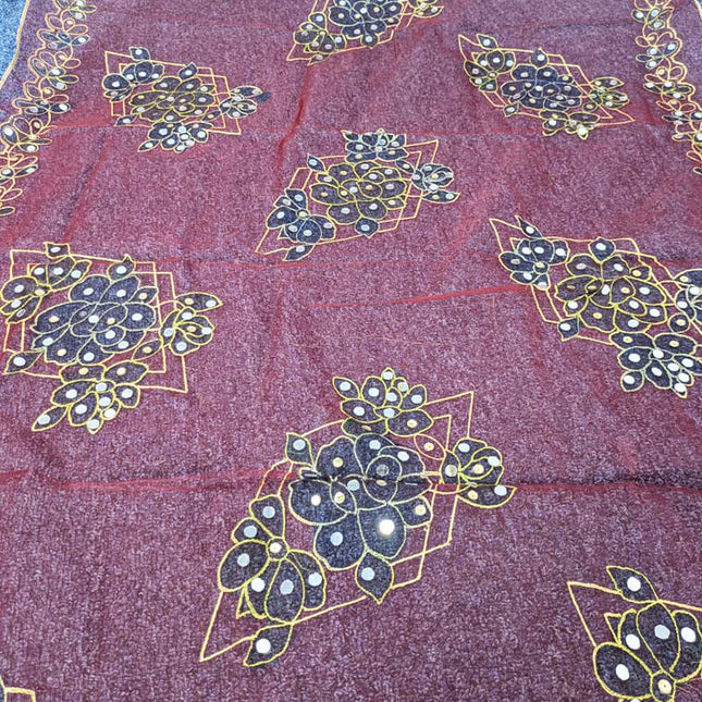 Printed Organza With Mirror Work Dupatta