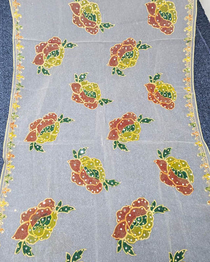 Printed Organza With Mirror Work Dupatta