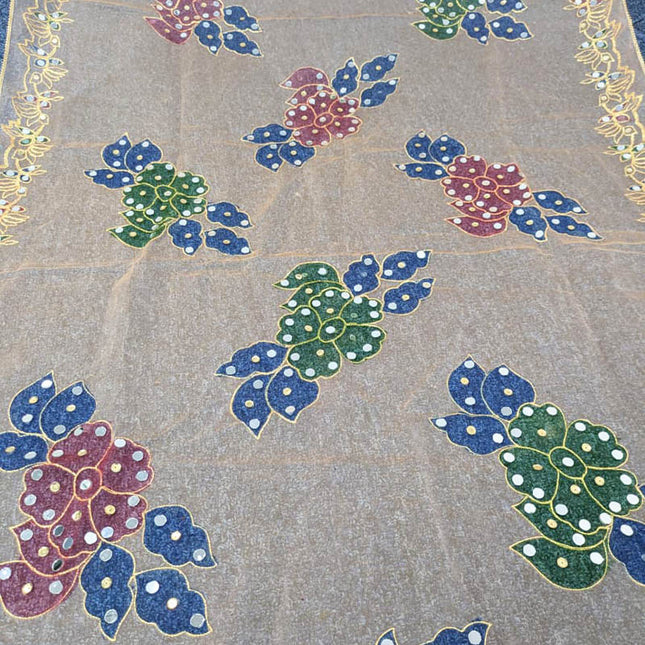 Printed Organza With Mirror Work Dupatta