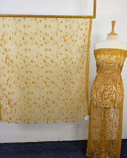Embroidered Net With Pearls Work 2PC Unstitched