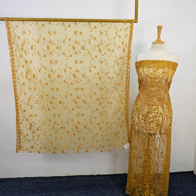 Embroidered Net With Pearls Work 2PC Unstitched