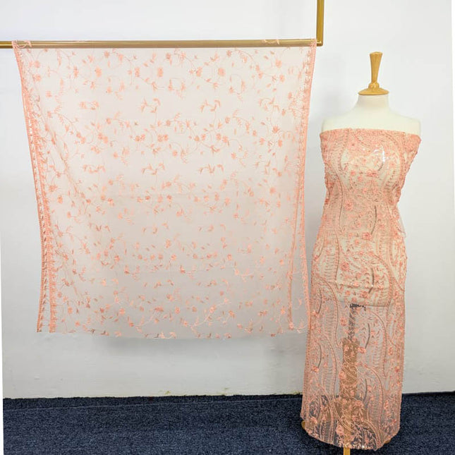 Embroidered Net With Pearls Work 2PC Unstitched