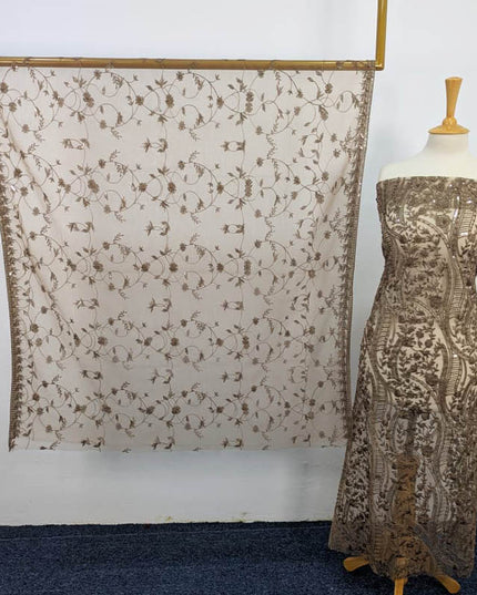 Embroidered Net With Pearls Work 2PC Unstitched