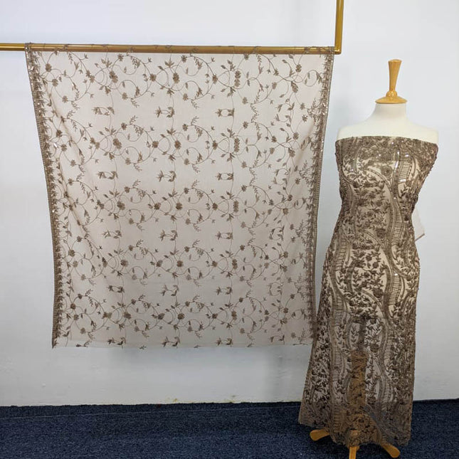 Embroidered Net With Pearls Work 2PC Unstitched