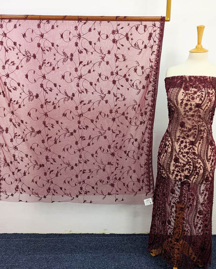 Embroidered Net With Pearls Work 2PC Unstitched