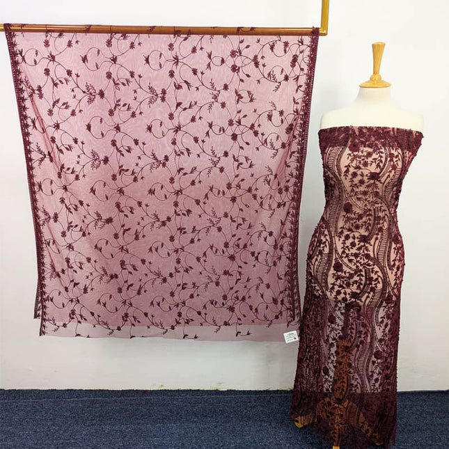 Embroidered Net With Pearls Work 2PC Unstitched