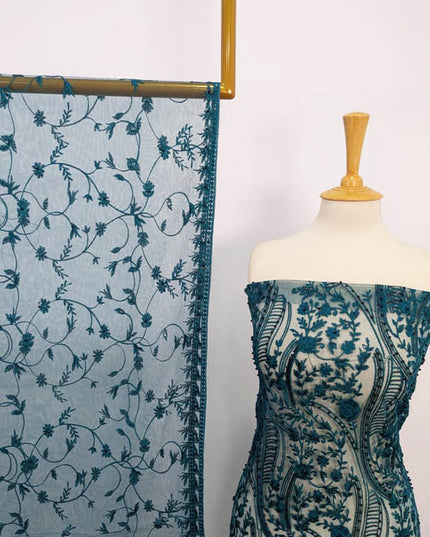 Embroidered Net With Pearls Work 2PC Unstitched