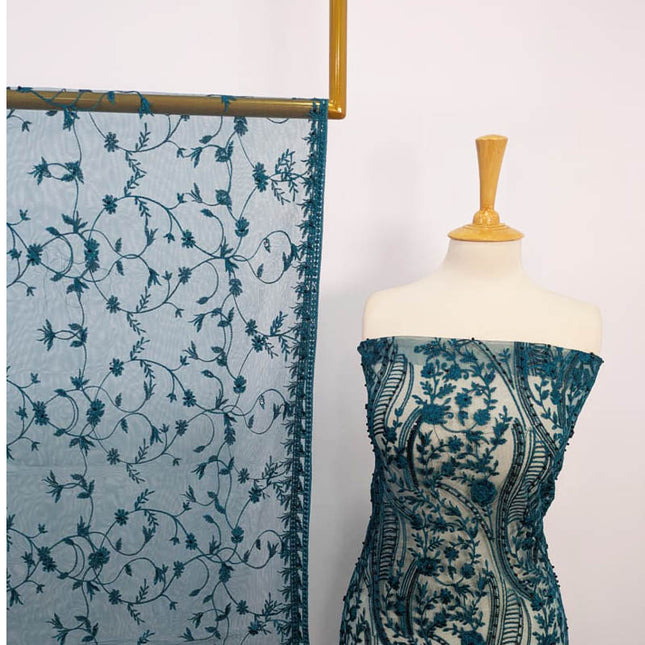 Embroidered Net With Pearls Work 2PC Unstitched