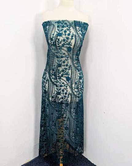 Embroidered Net With Pearls Work 2PC Unstitched