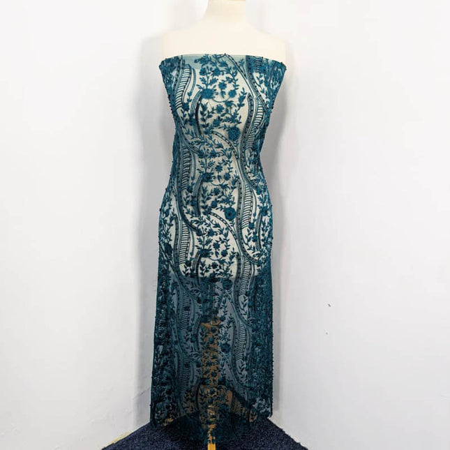 Embroidered Net With Pearls Work 2PC Unstitched